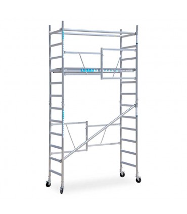 Andamio plegable aluminio, con plataforma sin trampilla